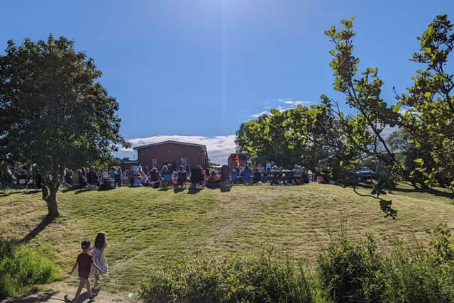 Locals soak up the sunshine at Burniston and Cloughton Village Hall