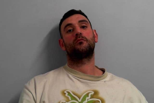 Jamie Mark Liley (pictured) headbutted his victim twice and had to be stopped by members of the public. Today (April 17) he was sentenced to 15 months in prison. Photo: North Yorkshire Police.