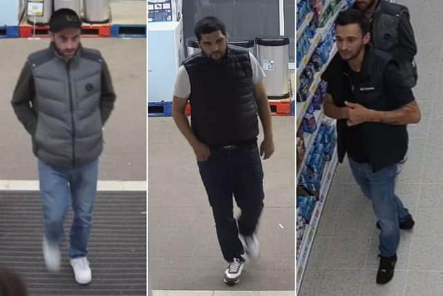 Police in Filey have released images of three men they would like to speak to in connection with the theft