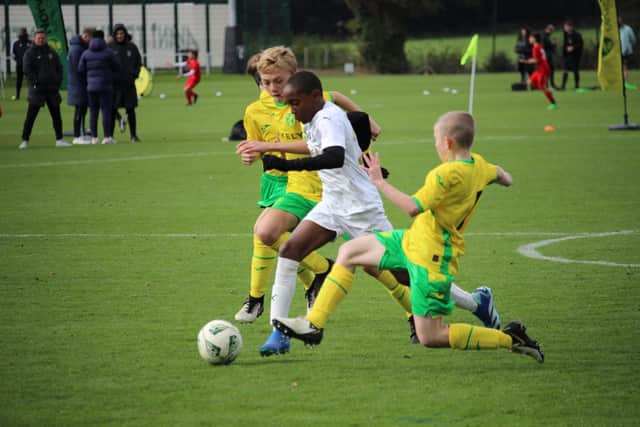 MJ Opoku before he scores a goal on Norwich City FC