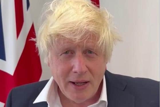 Screenshot of Boris Johnson video endorsing Weeden-Sanz.