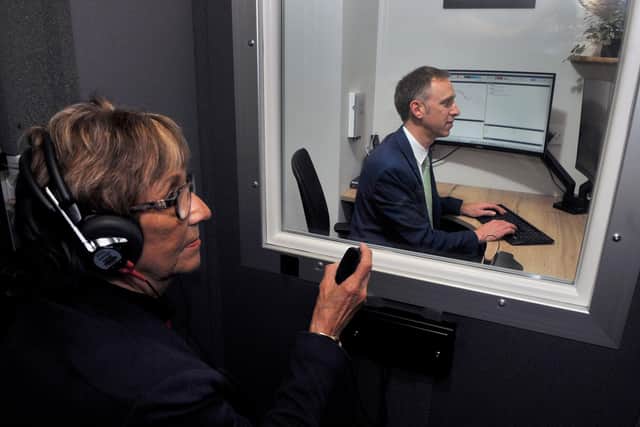 Hearing screening check at Charlwood Hearing Care.