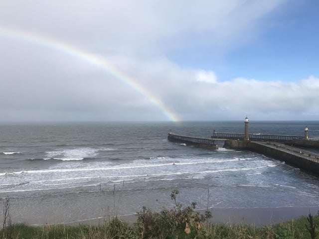 Rainbow seen from Whitby clifftop, by Carol Cull.