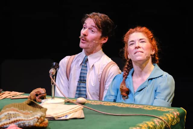 Tom Babbage and Lucy Keirl in Murder for Two at the Stephen Joseph Theatre in Scarborough (credit: Tony Bartholomew)