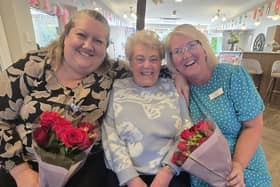 Deputy manager Emma Sisson and Hazel Millward (relative) with Sarah Kirk (right).