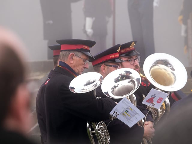 The Salvation Army band pauses to remember