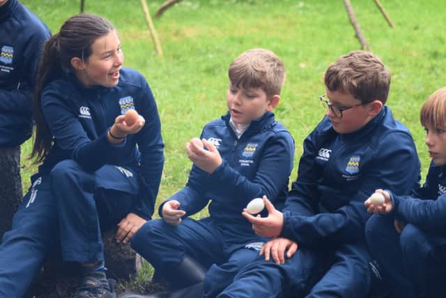 Youngsters in discussion at Pocklington Prep School.