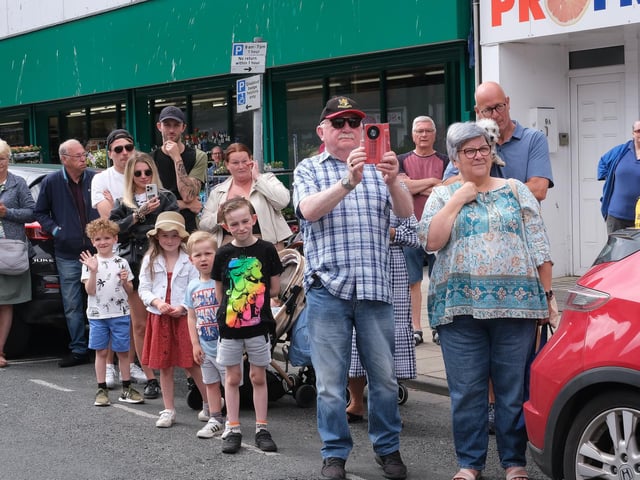 Watching the parade.