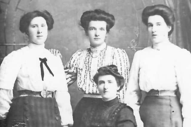Four of the Bowes sisters, from left: Francis, Hannah Elizabeth, Mary, Jane Ann (seated).