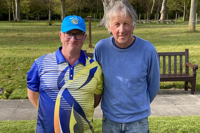 Paul Morgan, left, beat Geoff Price to win the first Open Singles Merit of the summer, at Bridlington Bay.
