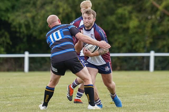 Drew Govier scored the final try as Scarborough RUFC roared to a 28-0 opening-day Bradford Salem win in Head Coach Ben Foden's first game in charge. Photo by Charlie Hopper