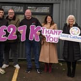 Mark Catchpole, with friends and colleagues at SWC Trade Frames Limited and some of the Saint Catherine's team.