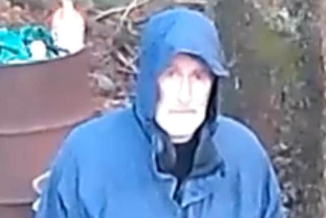CCTV image of a man police want to speak to after a wildlife CCTV camera was vandalised in Ryedale.