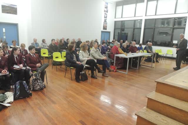 A full hall of parents and supporters enjoying the Speak Out event.