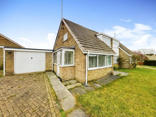 This three bedroom and two bathroom semi-detached bungalow is for sale with Hunters with a guide price of £220,000.