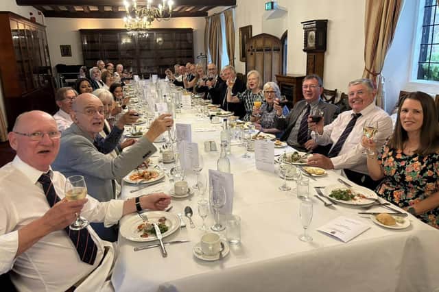 Members and guests raise a glass at The Old Bridlingtonian Club Cambridge Branch reunion (photo submitted).