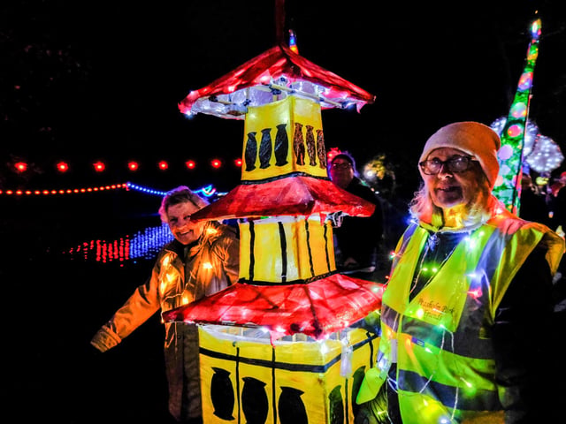 The Friends of Peashol Park carry the pagoda