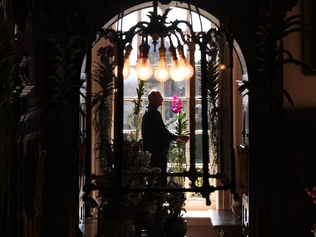 Head Gardener preparing the Hall for the festivities.