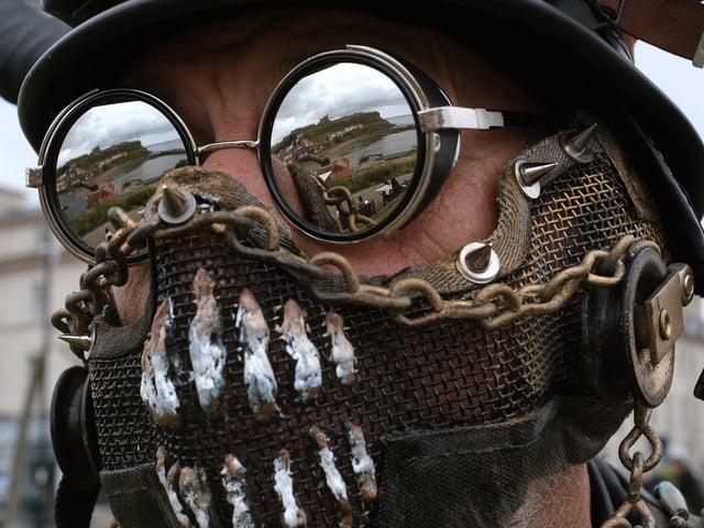 In reflective mood at Steampunk Weekend.
picture: Richard Ponter.