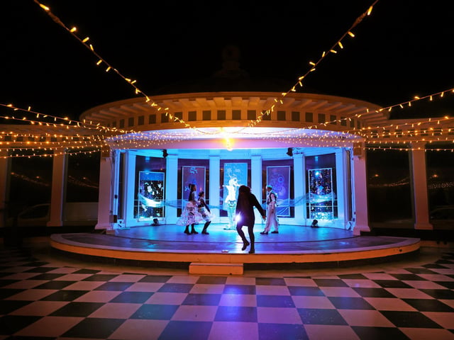 Rehearsals at the Scarborough Spa Suncourt Bandstand
