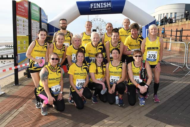Bridlington Road Runners club members line up before the 2018 Bridlington Half Marathon Picture by Paul Atkinson: NBFP PA1840-11d