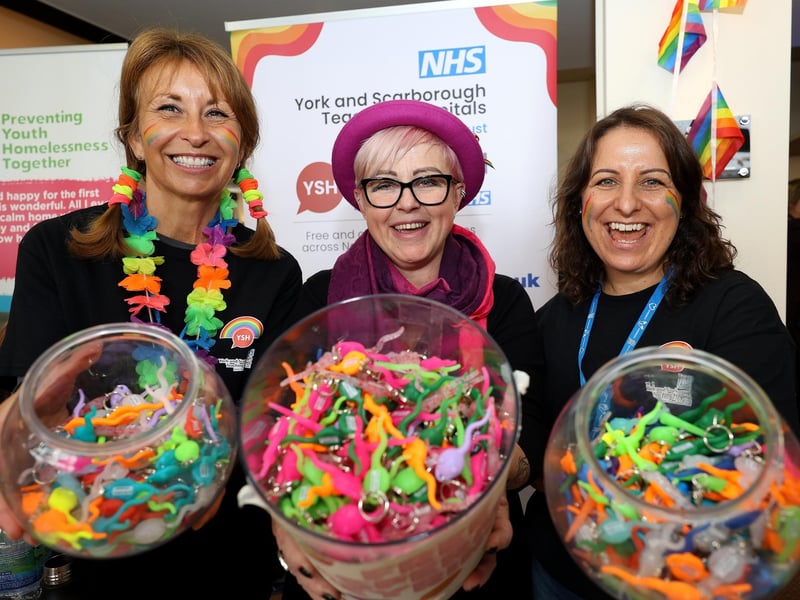 NHS staff Julia Precious, Lucy Allenby and Lindsay Brooks at their stall