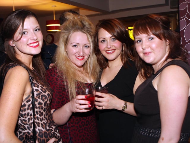Beth, Katie, Ellie and Emily having a great night in Tui's cocktail bar in Malton.