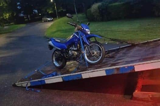 The bike was seized on Saturday evening by North Yorkshire Police