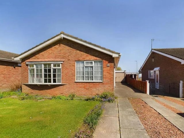 This two bedroom detached bungalow is for sale with Hunters for £210,000.