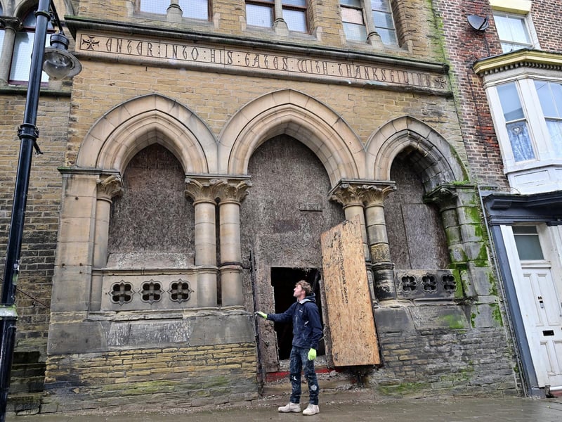 Jack Costigan outside the church