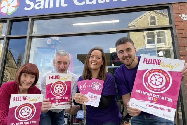 Pictured left to right are Debbie Jewison (shop manager), Richard Barwick (fundraising operations team lead), Susan Stephenson (communications and marketing manager) and Tom Thornton (communications assistant).