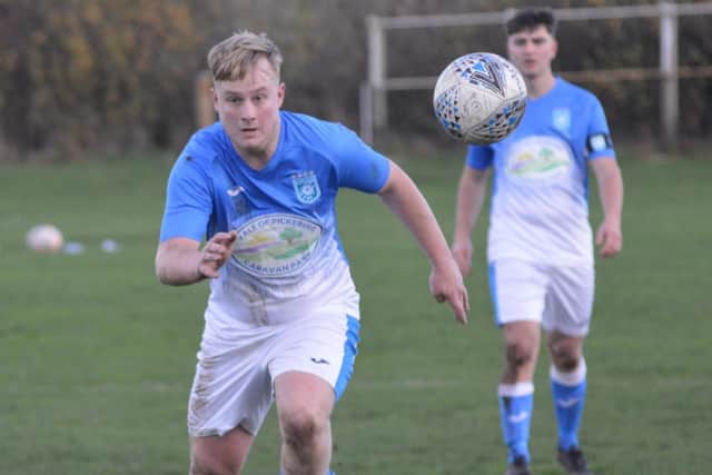 Jamie Atkinson was man of the match and scored the winner for Heslerton against Goal Sports.