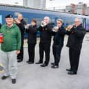 Denis and Barbara Scaife with Nathan Rayne from Hull Trains and East Riding of Yorkshire Band members.