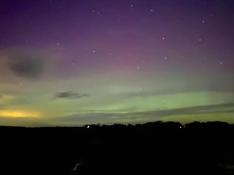 Aurora over Spikers Hill, West Ayton, by Kyra Brooke Marshall.