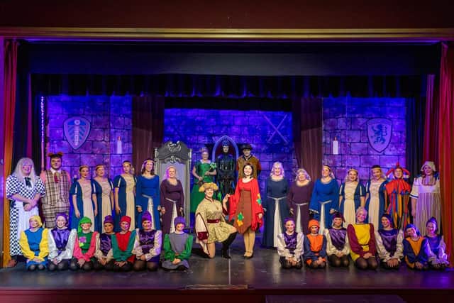 Altogether now - the cast of Snow White at the Kirk Theatre in Pickering (credit Robert Pearson