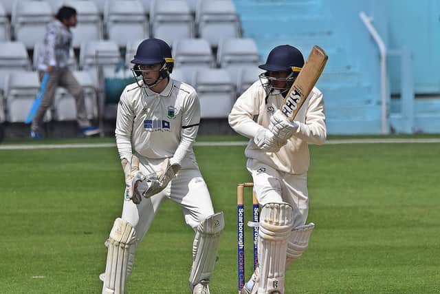 Aminda Weerasooriya tucks one off his hip in his 41.