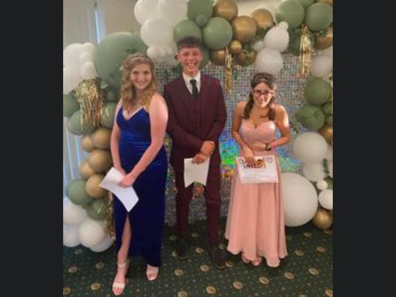 This is Lexi Bower (left) alongside her friends from the Headlands School prom.