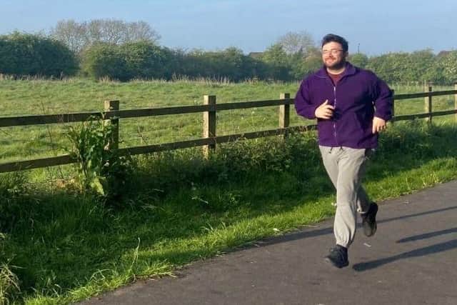 Ewan MacRae training for the 5K fundraising run