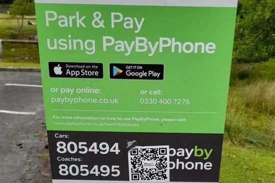 North Yorkshire Police have received report of scam QR code stickers being put on the North York Moors National Park car park signs.