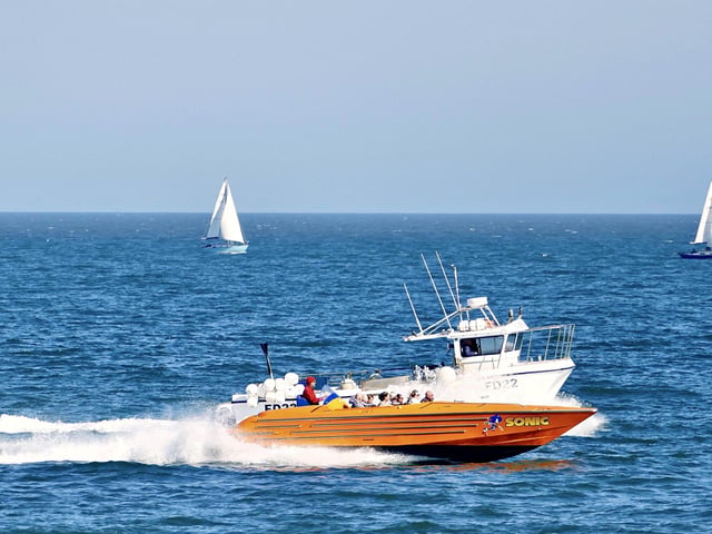 Yachts and boats, by Aled Jones.