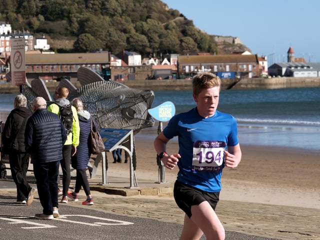 The winner races to the finish line.