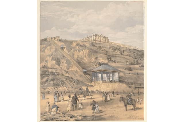 Lithograph 'The Incline Carriage-Way' by W. Brooke 1874 from The Meredith Walker Collection. Image courtesy of North Yorkshire Library Service.