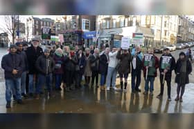 People calling for an immediate and permanent ceasefire in Gaza held a vigil outside Scarborough Brunswick Centre on Saturday, December 16.