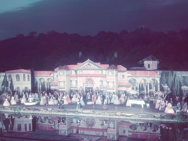 The Open Air Theatre, believed to be in the late 1950s due to the picture being in colour.