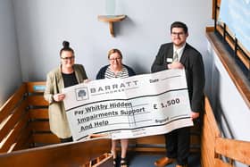 Housebuilder Barratt Homes donates £1,500 to WHISH, from left: Leonie Gilbertson, Yvonne Harrison and James Taylor.