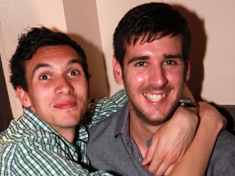 Jamie and Martin enjoy a lads night out.
133912m