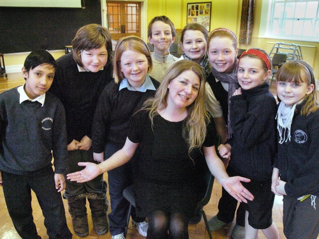 The SJT held a series of workshops at Hinderwell School with Cheryl Govan pictured centre with Shuhel Miah, Roxanne Alderslade, Eliza Riley, Macauley Lacey, Olivia Wood, Chelsey Stubbs, Charly Keogh and Chloe McDonald.
100328a