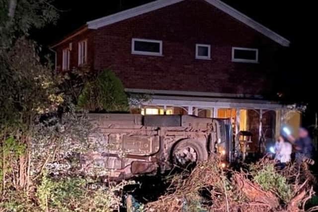A drunk driver crashed into a garden in a Ryedale village over the weekend.