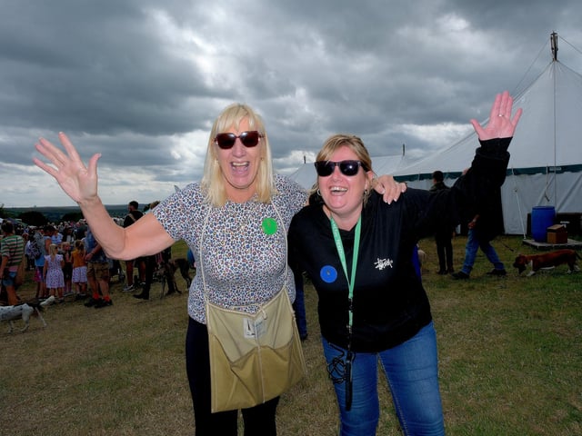 Jayne Sivills and Jude Readman working at the show