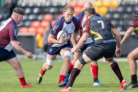 Scarborough RUFC's Eddie Erskine in action at Hull.   Photo by Andy Standing